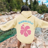 Women's Fleece Hooded Flower Embroidered Sweatshirt