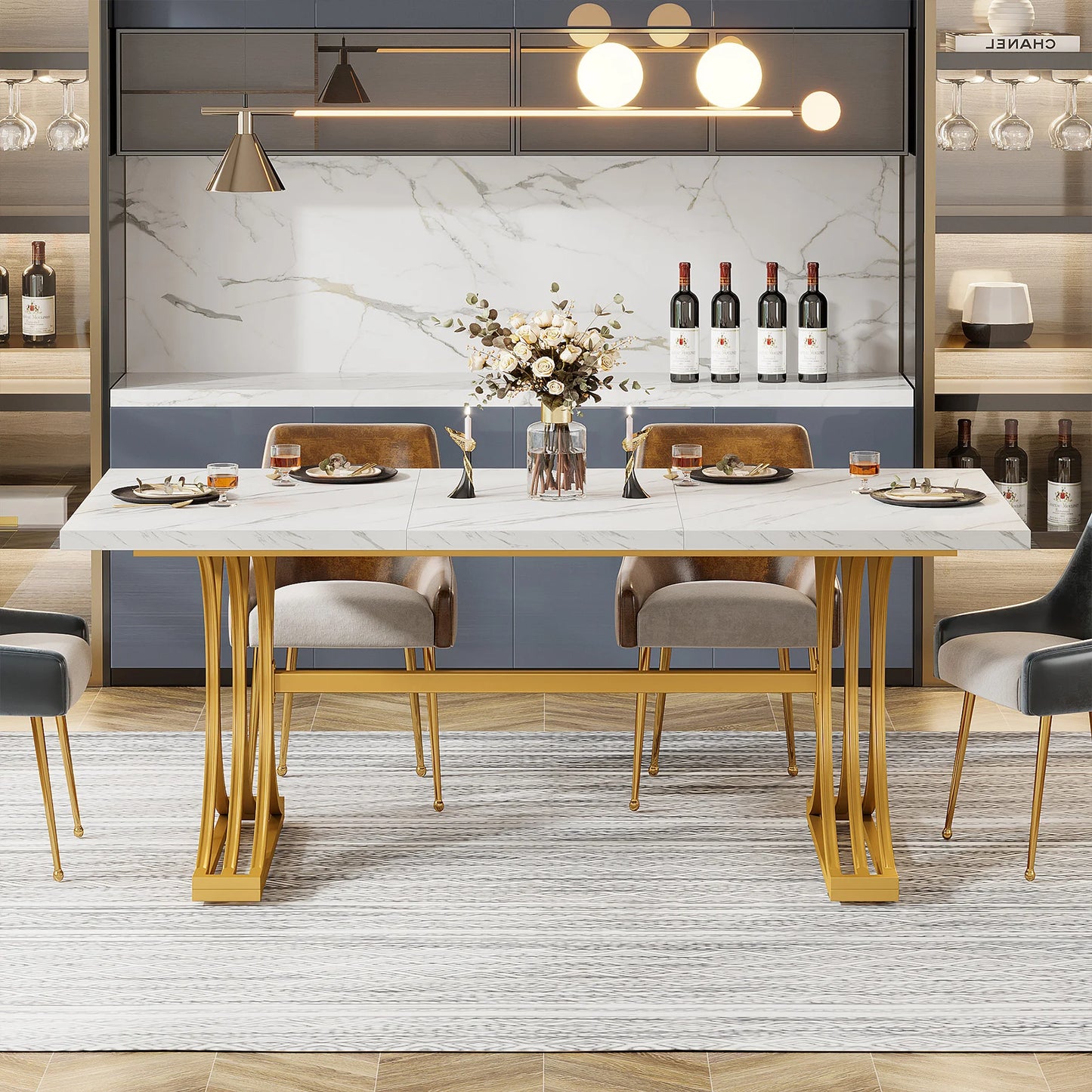 63-inch rectangular dining table