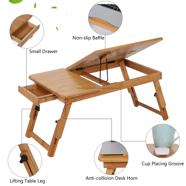 Adjustable Bamboo Laptop Stand