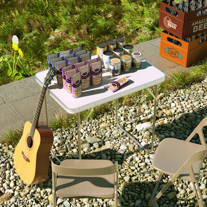 Portable aluminum folding table