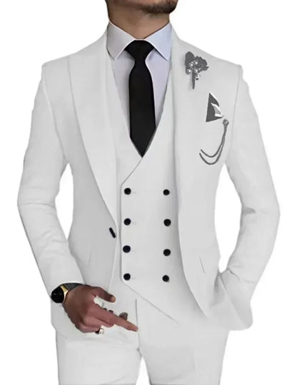 Men's peak lapel business 3piece blazer