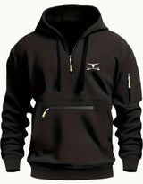 Zipper Design Solid Color Hoodie Top