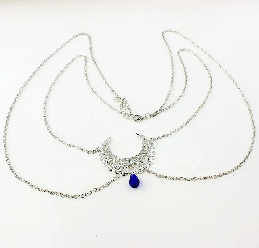 Gothic Hollow Moon Head Chain