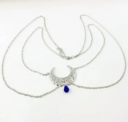 Gothic Hollow Moon Head Chain
