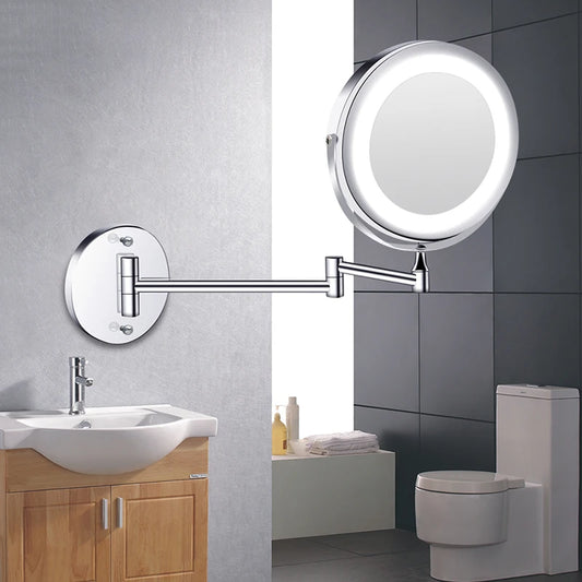 Wall mounted bathroom mirror with led light