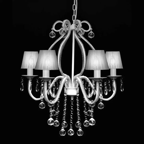Elegant White Chandelier with 2300 Crystals