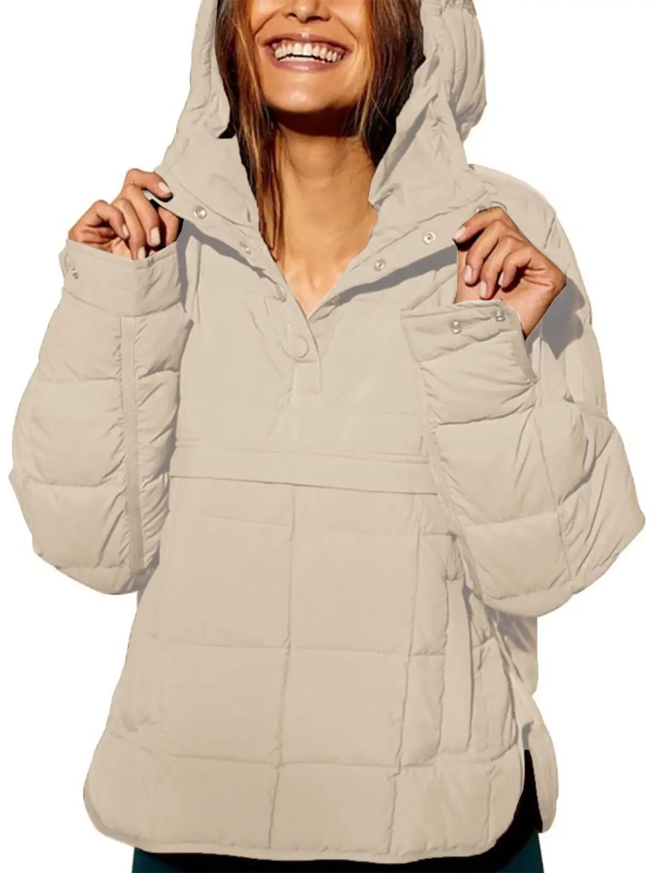 Hooded full sleeve loose casual coat