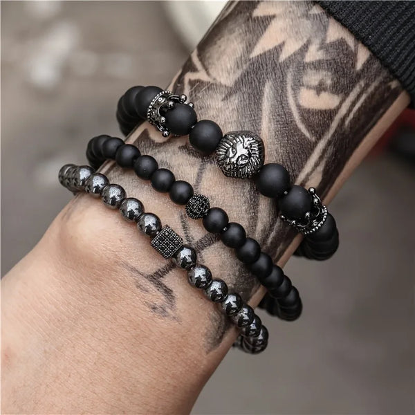 Set of 3 Beaded Elastic Bracelet