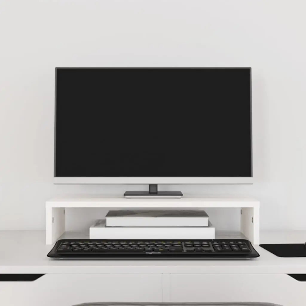 White pine monitor stand for computer & laptop