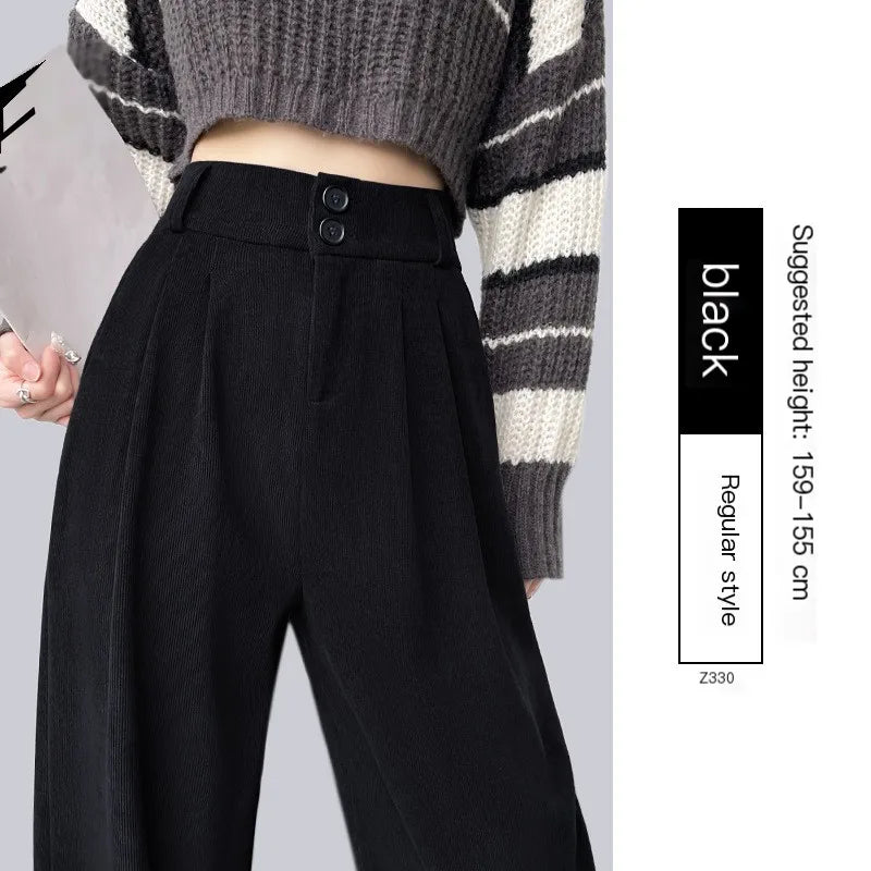 Women's fashion elastic high waist casual trousers