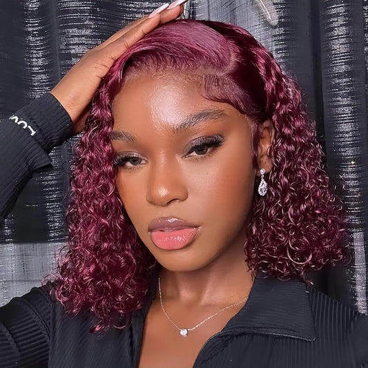 14inch water wave 13x4 bob wig