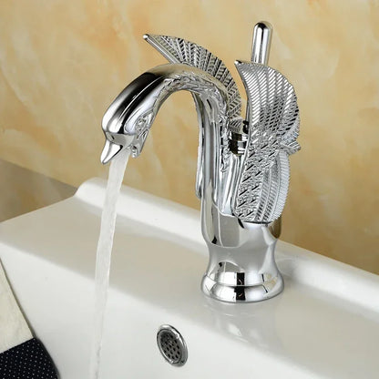 Single lever stream spout hot cold water mixer