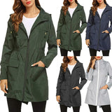 Windproof Long Hooded Coat