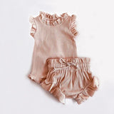 Cotton Ruffle Newborn Girl Clothes Set