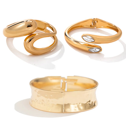 Geometric Snake Shaped Open Bangles