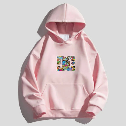 Letter printing hooded sweater