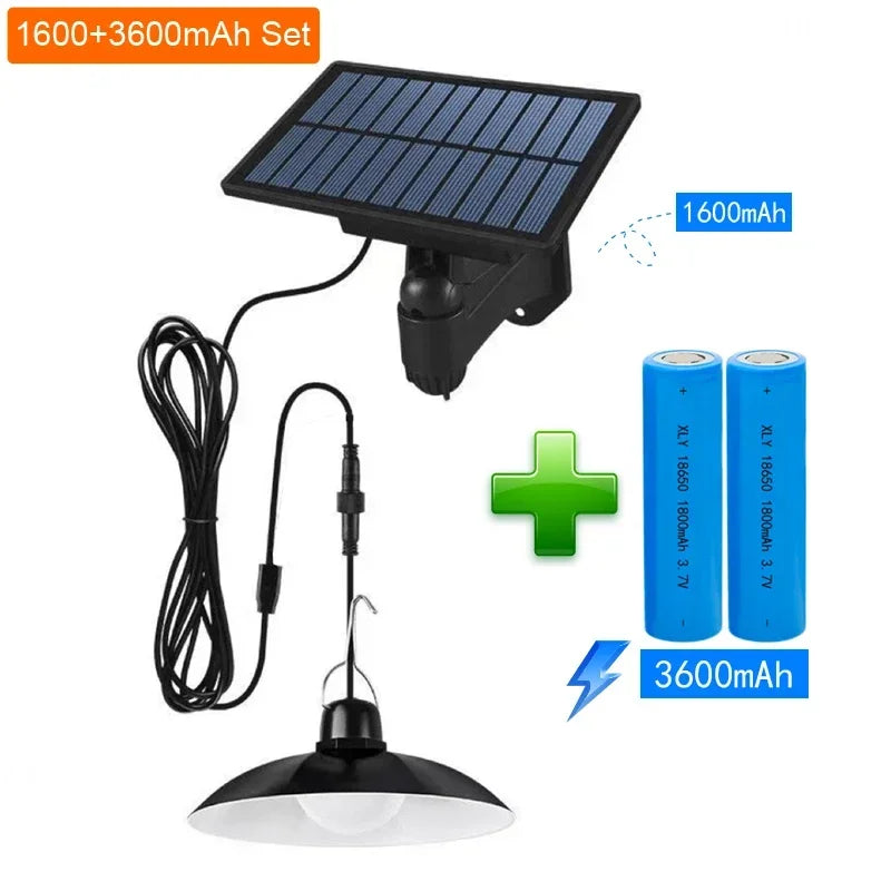 Solar pendant light with remote control
