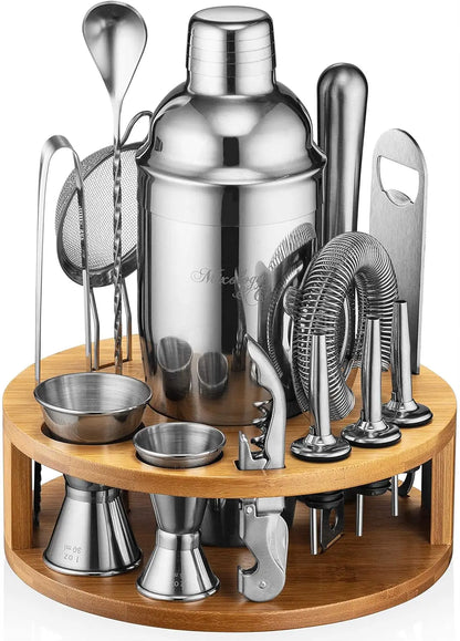 15 piece cocktail shaker and bar accessories set