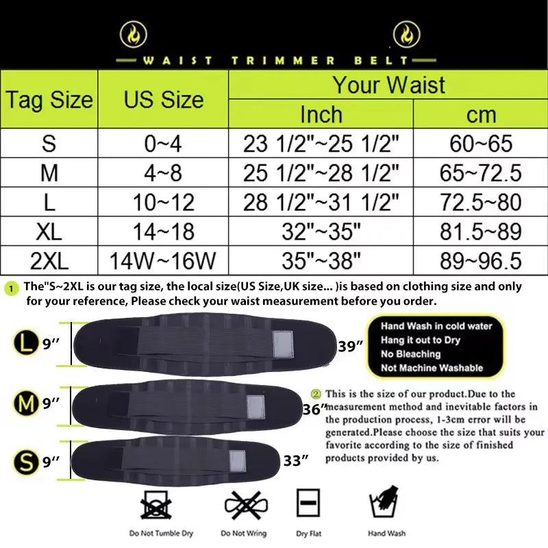 Waist trainer belly slimming belt