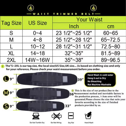 Waist trainer belly slimming belt