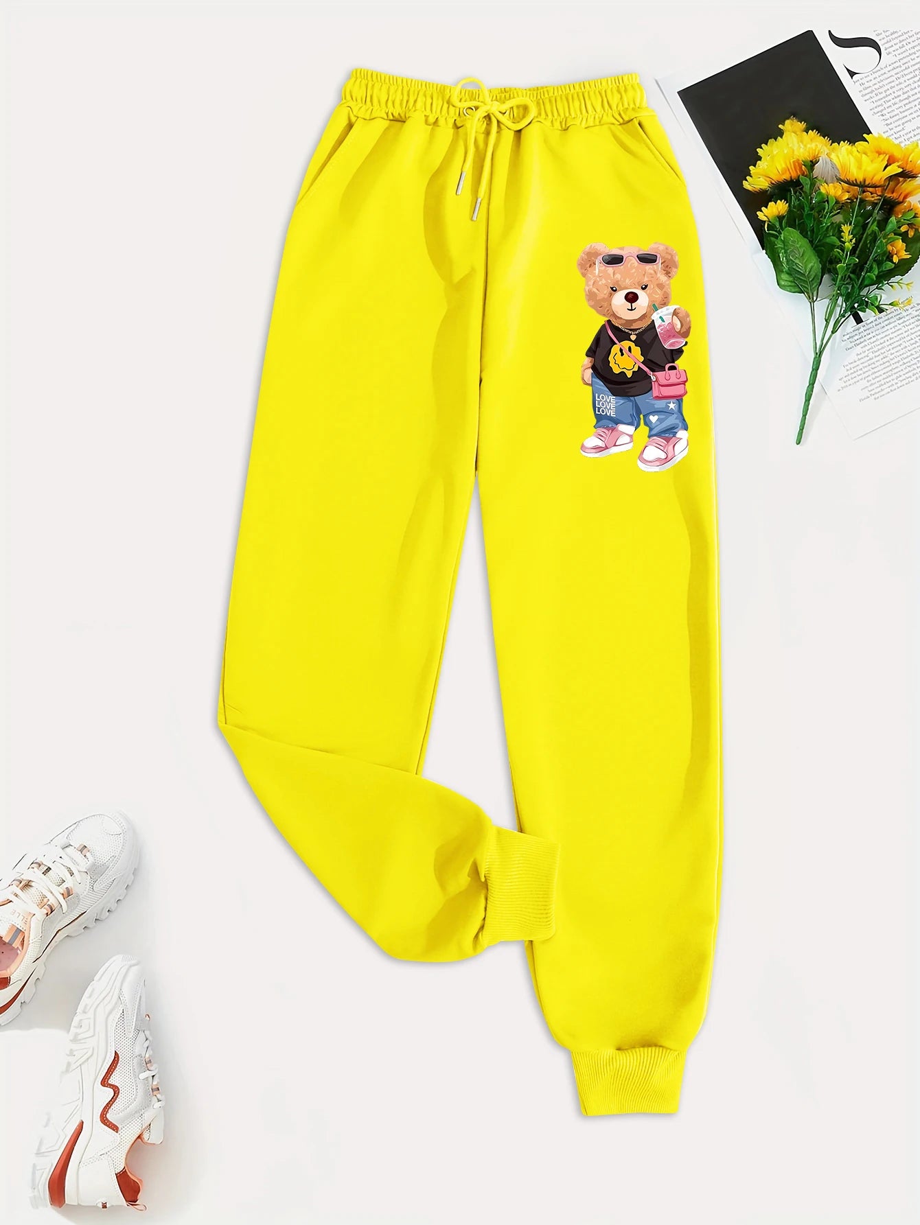 Loose fashion drawstring pockets sweatpants