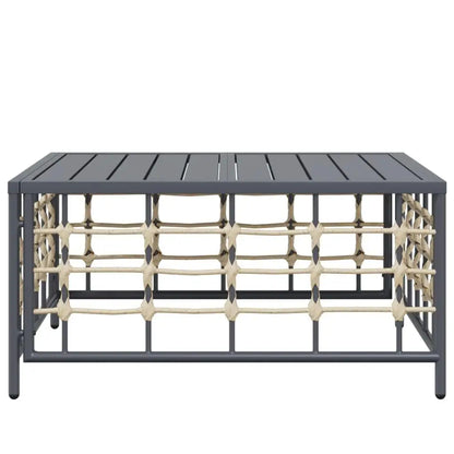 Anthracite poly rattan garden table