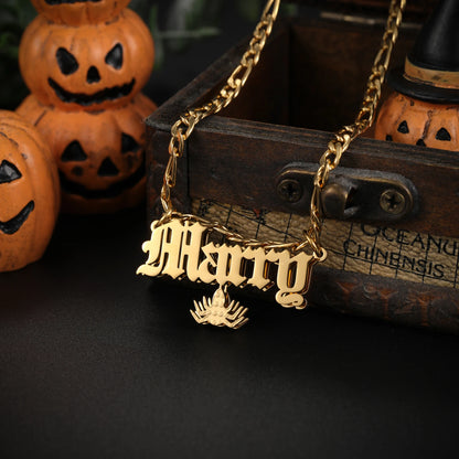 Halloween Double Layer Nameplate Necklace