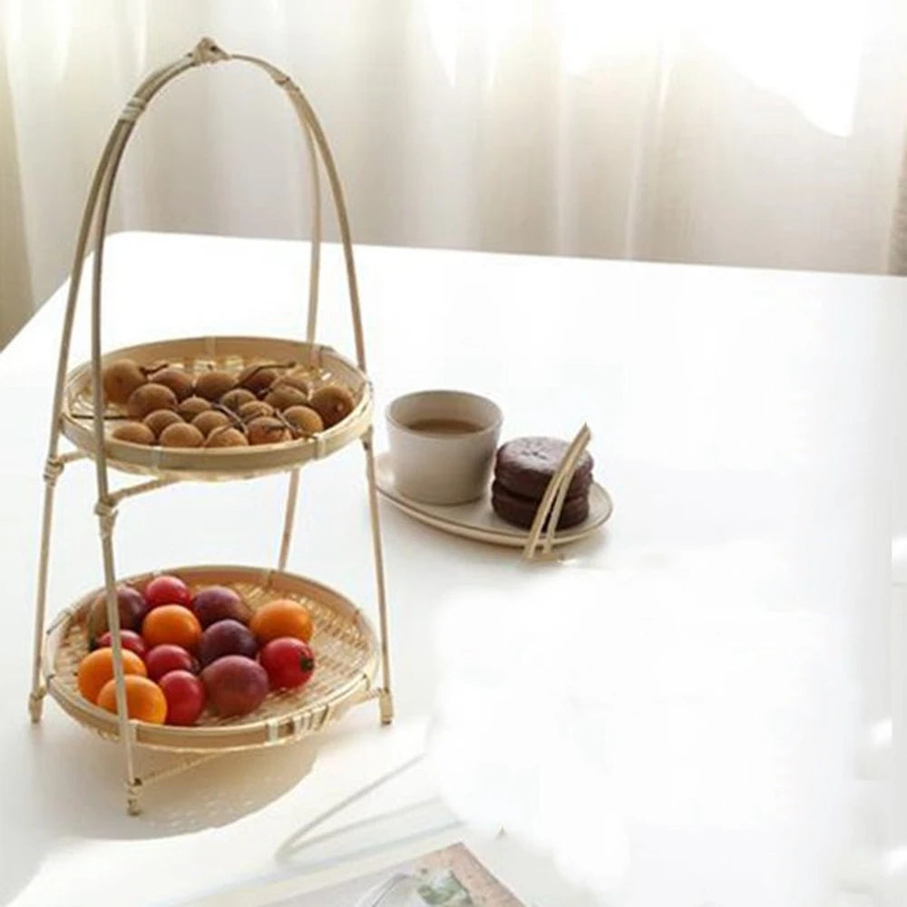 Bamboo weaving wicker baskets dish