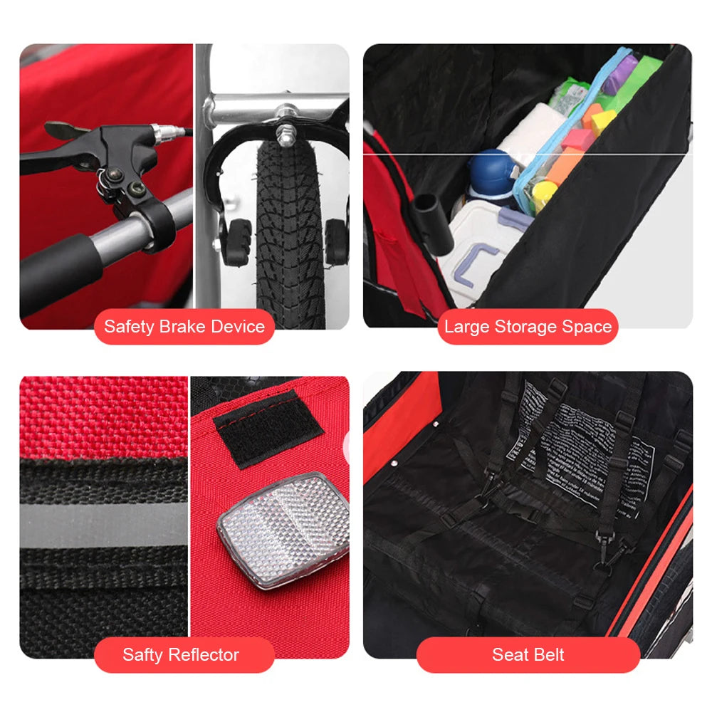 Foldable children's bicycle trailer
