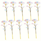 10pcs Eternal Colorful Gold Rose