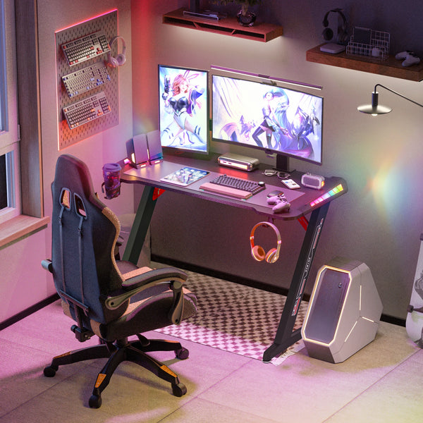 Extra Large Dynamic RGB LED Lights Gaming Desk