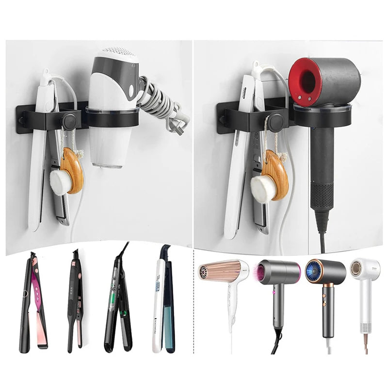 Wall Mounted Hair Dryer Storage Rack