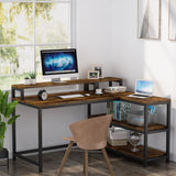 Workstation Computer Desk with 3 Shelves
