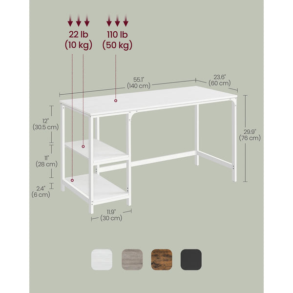 Computer Desk with 2 Shelves