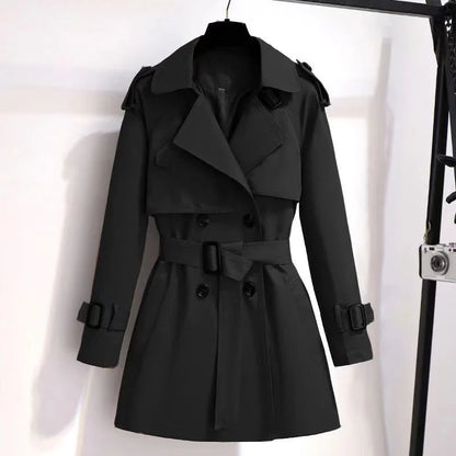 Elegant ladies windbreaker double breasted coat