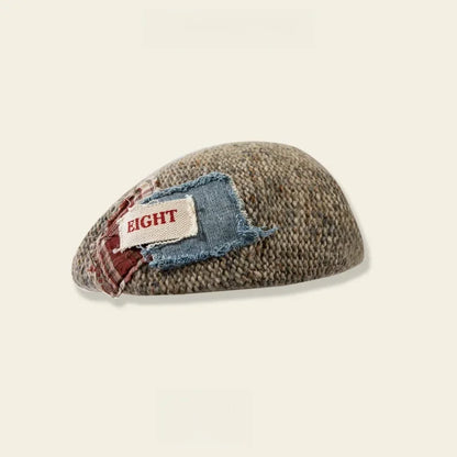 Solid wool felt fabric beret