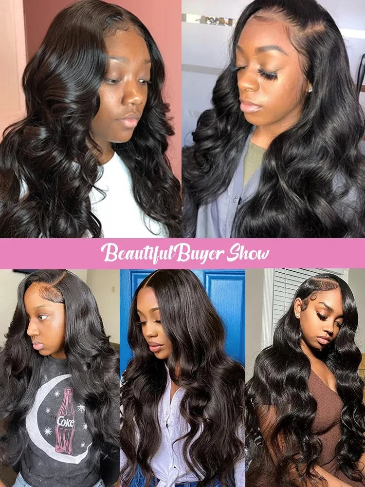 Body wave transparent 13x6 lace front human hair wigs