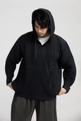 Breathable Loose Drawstring Pleated Hoodies