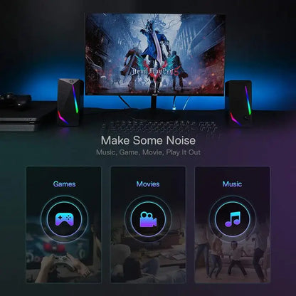 2.0 channel pc computer stereo speaker