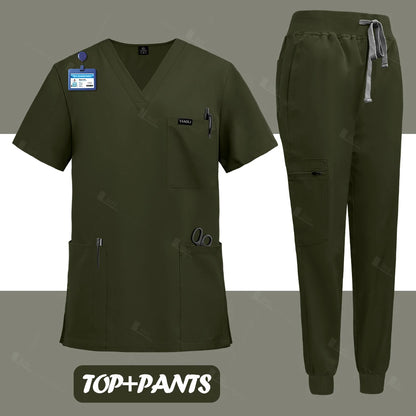 Surgical nurse uniform medical scrubs set