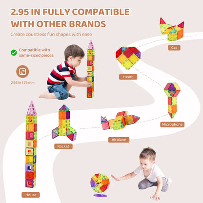 Construction puzzle magnetic tiles