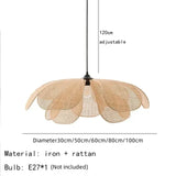 Weaving Petal Willow LED Chandelier Rattan Penant Lamp