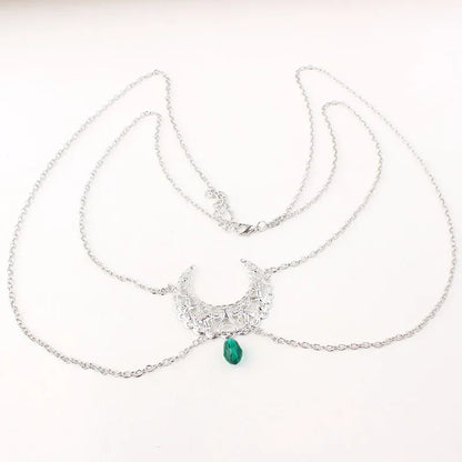 Gothic Hollow Moon Head Chain