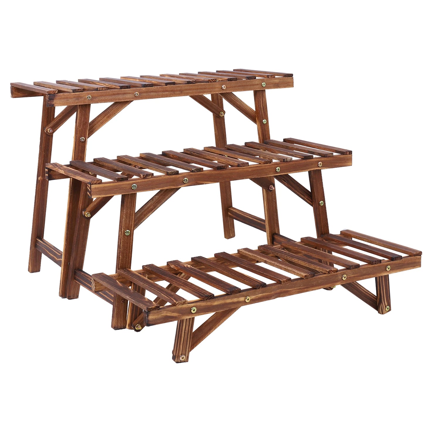 Corner plant shelves