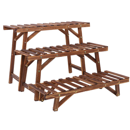 Corner plant shelves