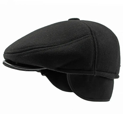 5 panels beret hat with ear flaps