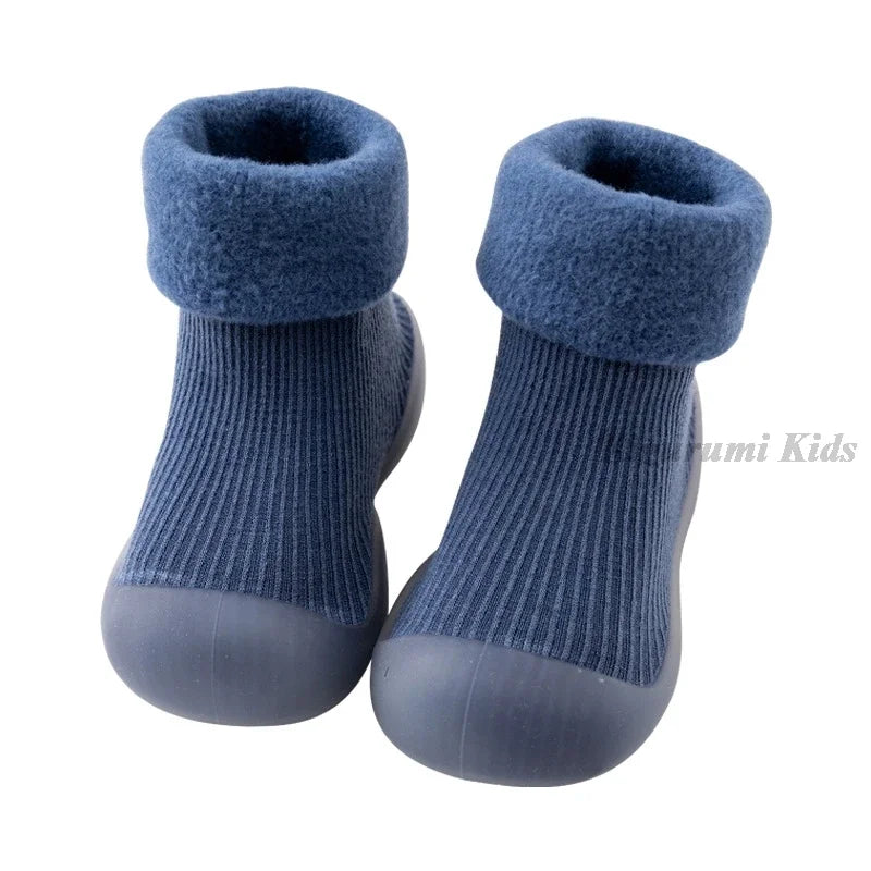 Anti-slip velvet knit winter kid's boots