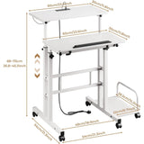 Height Adjustable Laptop Rolling Sit-Stand