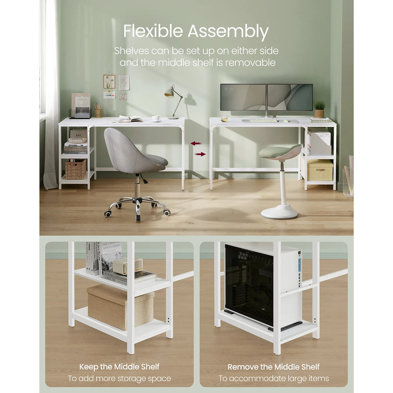 Computer Desk with 2 Shelves