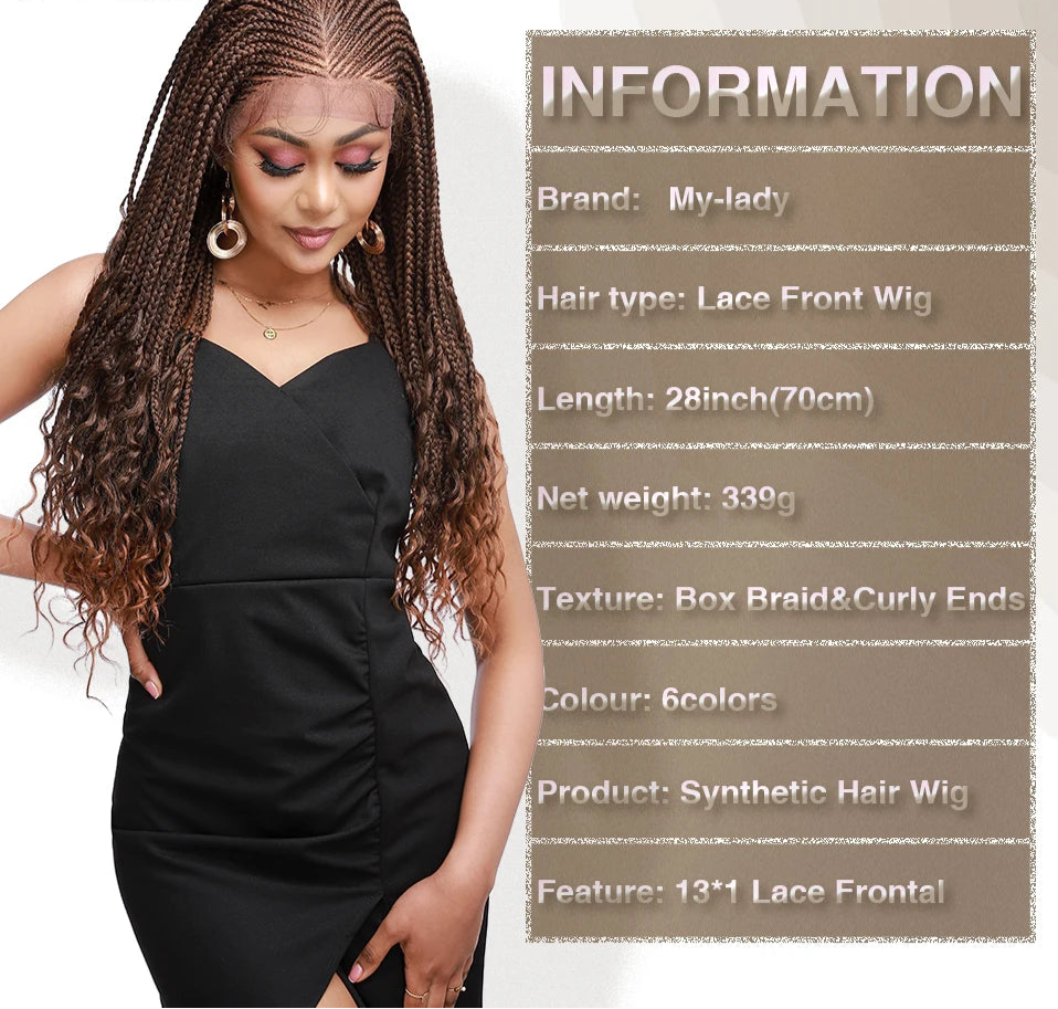 28inch cornrow braids lace wigs
